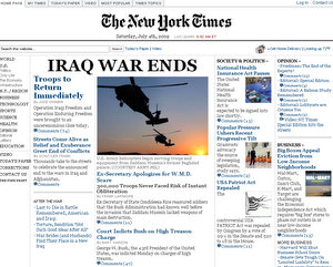 Fake New York Times Declares End of Iraqi War: Fake New York Times Declares End of Iraq War