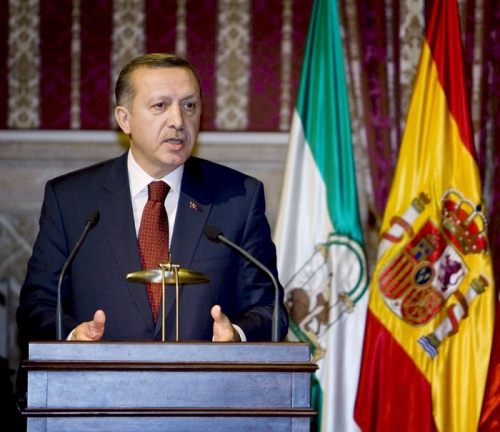 Bulgaria: Unidentified Protestor Throws Shoe at Turkish Prime Minister