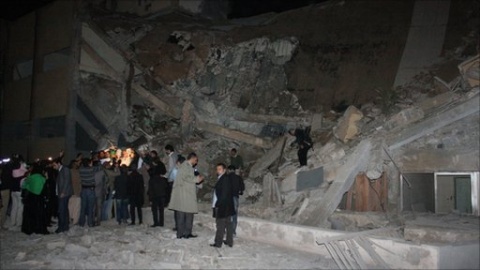 Missile Destroys Libya Dictator Gaddafi Compound: Missile Destroys Libya Dictator Gaddafi Compound