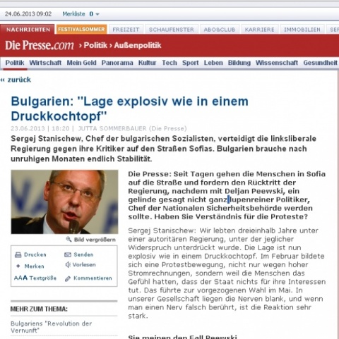 Bulgaria: Bulgaria's Socialist Leader Complacent: No Protests Outside Sofia