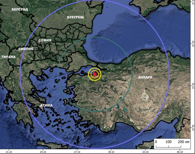 Bulgaria: Weak Earthquake Felt in Burgas with Epicenter in Turkey